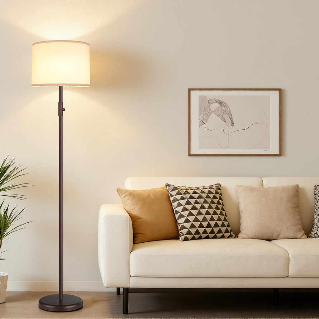 Upgraded】 Dimmable Floor Lamp, Modern Floor Lamps, Standing Lamp with Linen Shade, Tall Lamp Office Dining Room