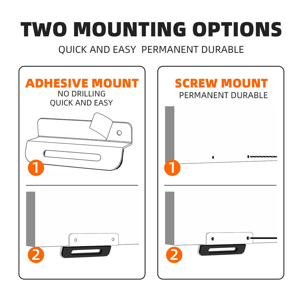 2-Pack Under Cabinet Foot Pull with Adhesive and Screws(White)