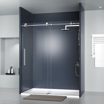 Frameless Shower Door, 56-60" W x 75" H Sliding Shower Doors