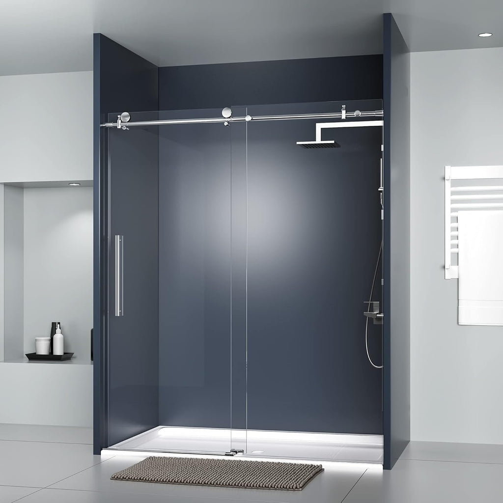 Frameless Shower Door, 56-60" W x 75" H Sliding Shower Doors