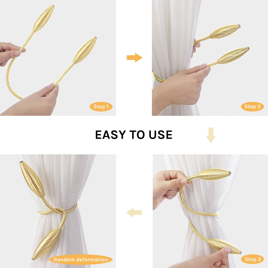 DIY Curtain Tiebacks Clips Crystal Decorative Creative Twist Drape Tie Backs European Style Random Modelling - 2 Pack