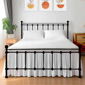 Ruffled Bed Skirt with Split Corners, Gathered Style, 100% Microfiber, 18-Inch Drop, Dust Ruffle Bedskirt with