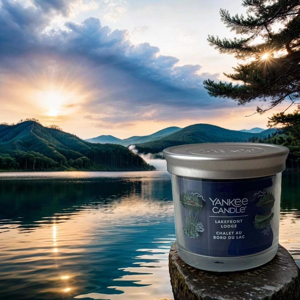 Yan Kee Lakefront Lodge Scented Soy Wax Blend Candles, 4.3oz Tumbler, 20+ Hour Burn Time, Christmas Home Fragrance