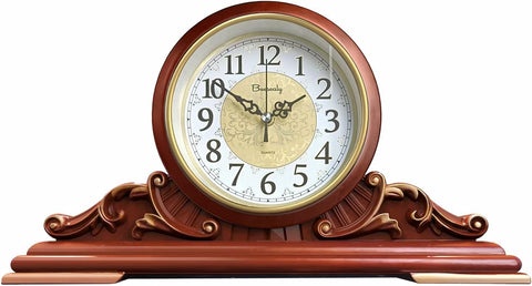 Mantel Clock, Antique Desk Clock, Modern Quartz Movement-Continuous Scanning (Ultra-Quiet)