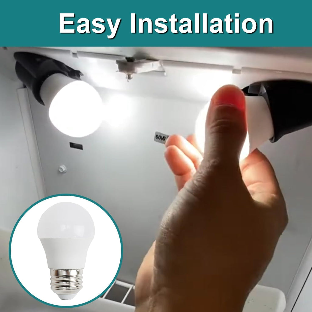 2PCS E26 5W Freezer Refrigerator LED Light Bulbs Compatible with Whirlpool Frigidaire Maytag Jenn-Air Amana Replace#
