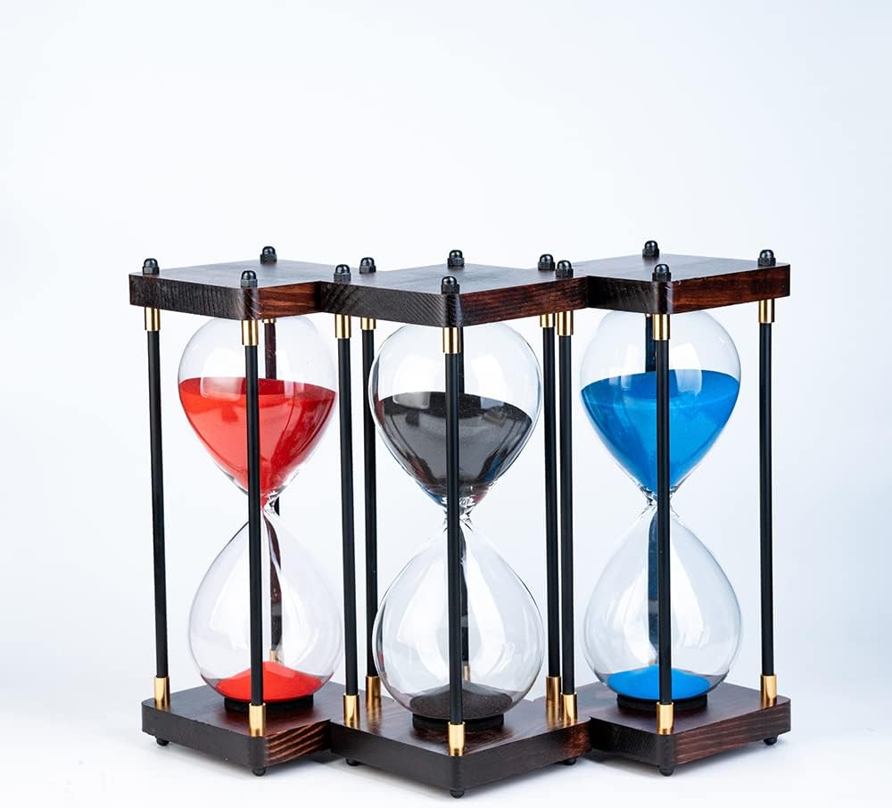 Large Sand Timer, Hourglass Timer 60 Minutes,Vintage Wooden Hour Glass Timer,Modern Home Kitchen Office Decoration