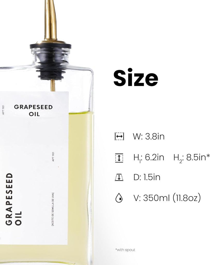 Olive Oil Dispenser, Cooking Oil and Vinegar Dispenser Set, Olive Oil Bottle, Soy sauce dispenser, coffee syrup - Set of 2