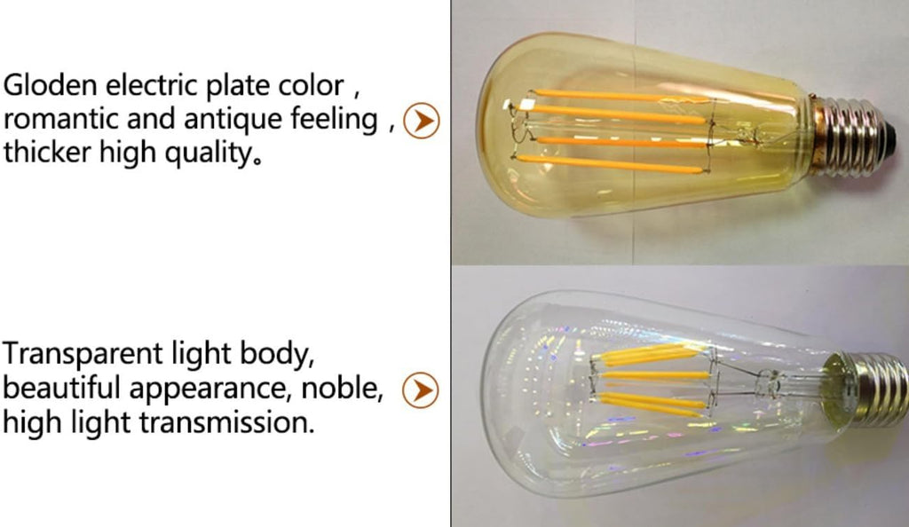 ST64 LED Edison Bulbs ST64 6W Dimmable LED Edison Bulb Antique Bulb ST64 LED Bulb Filament Light 6W Vintage LED