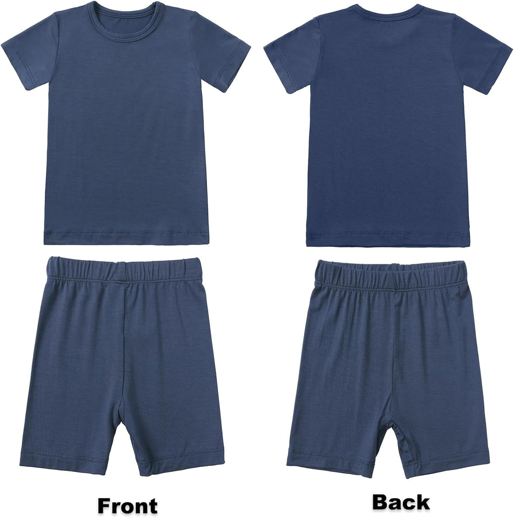 Unisex Toddler Short Summer Pajamas Set Rayon of Bamboo