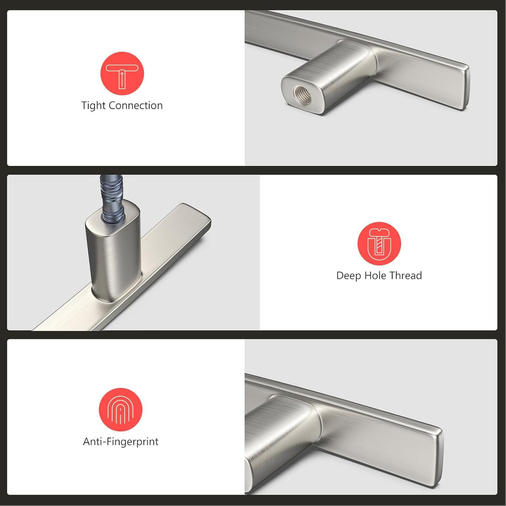 20 Pack Solid Zinc Alloy Cabinet Handles, 3 Inch Hole Center Cabinet Pulls, Brushed Nickel Arch Drawer Pulls Modern