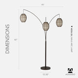Maui Arc Floor Lamp with 3 Movable Shades & Adjustable Height- Perfect Lighting and Corner Decor, Antique Bronze