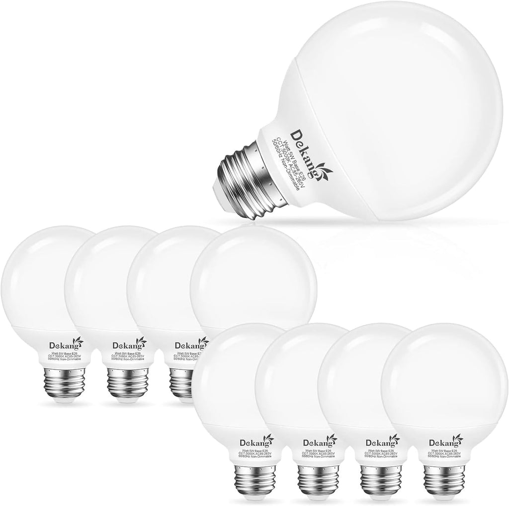 8 Pack LED Globe Light Bulbs 5000K Daylight E26 Base 60W Equivalent