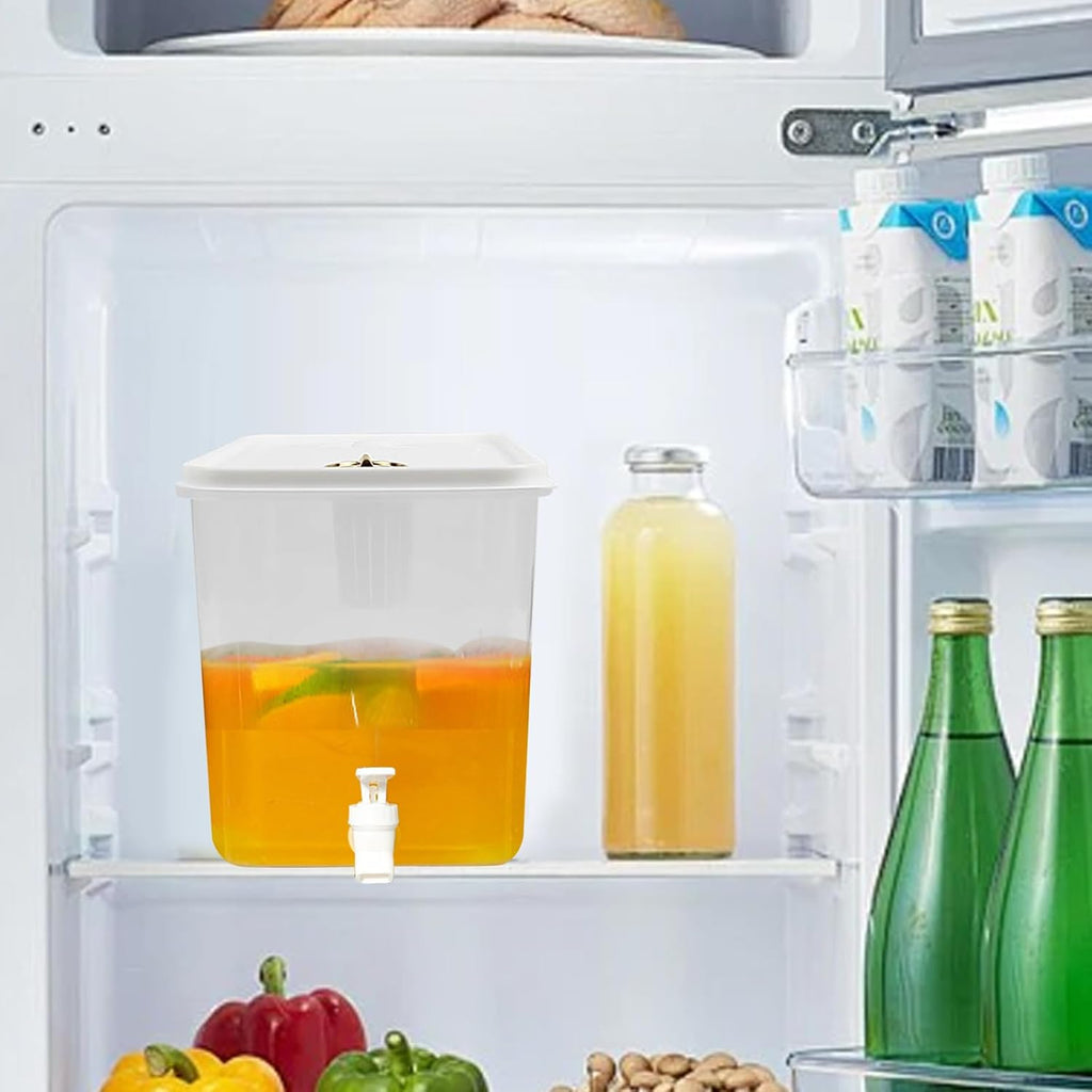 Gallon Fridge Beverage Drink Dispenser with Spigot Leak Proof Lids Filter Screen Juice Container Sealed - Set of 2