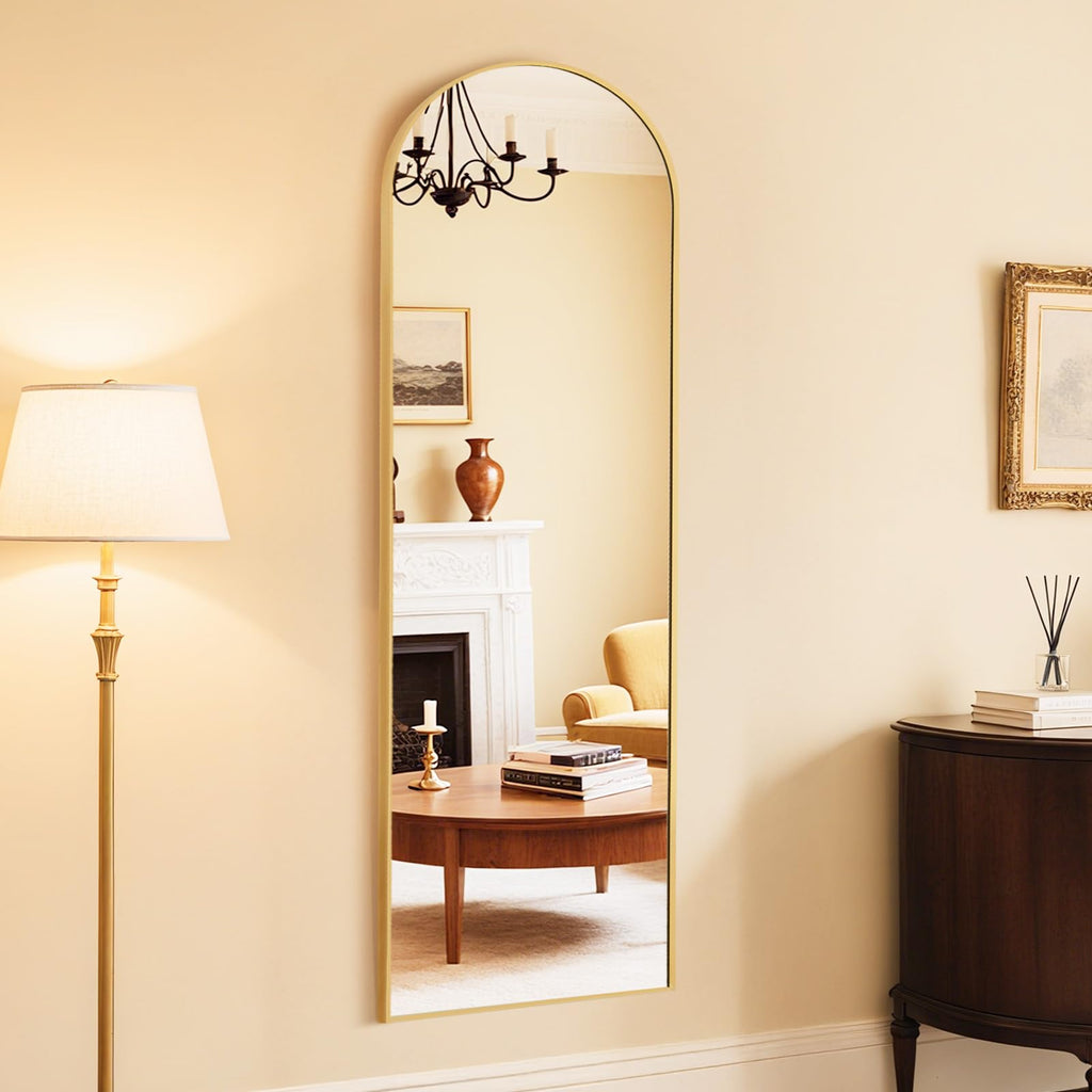 Arched Mirror Full Length Floor, 59x16 Inch Full Body Standing Mirror