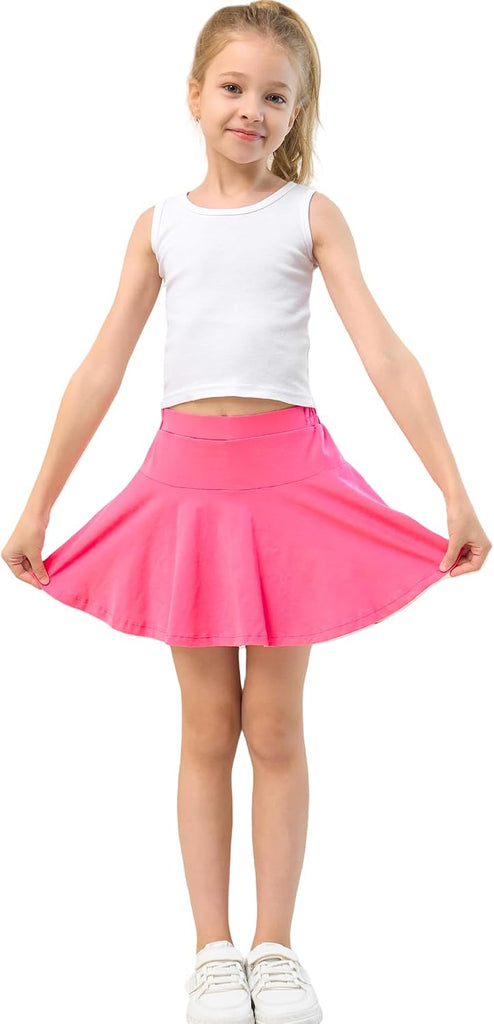 Toddler Skirt Little Girls Athletic Uniform Skorts Golf Outfit Cheer Tennis Skirts with Shorts