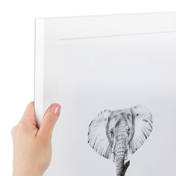 16x20 Inch White Picture Frame, This 1.2500 Inch Custom Poster Frame is White - Comes with Acrylic and Corrugated