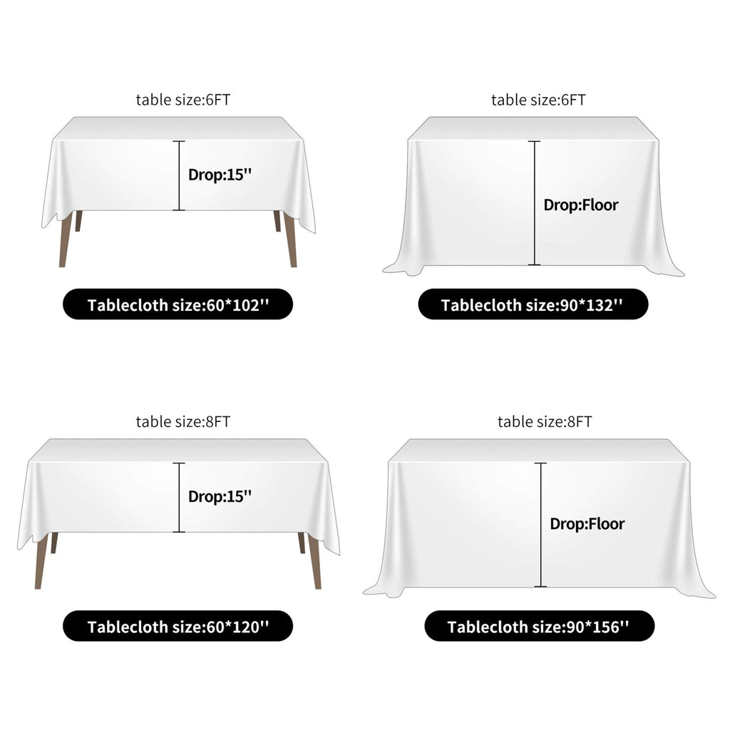 2pack 90x156 Inch Blue Mist Rectangular Tablecloth 8 Feet Table Cloth in Polyester Fabric for