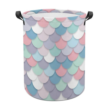 Mermaid Laundry Basket Mermaid Decorations Girls Hamper Clothes Toy Storage Bin for Kids Girls Bathroom Decor