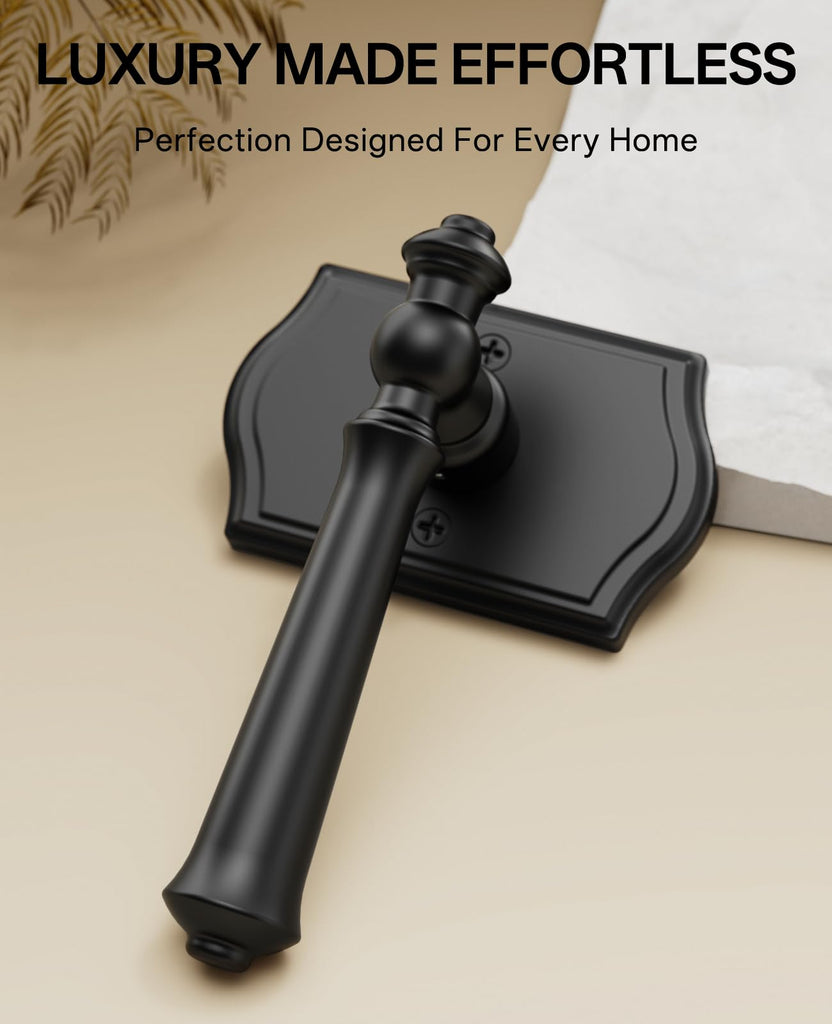 8 Pack Matte Black Passage Interior Door Handles