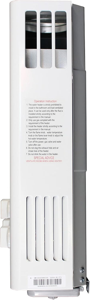 101 Outdoor Tankless Water Heater - Propane (LPG) Gas - 2 GPM - Small - Portable - Point of use