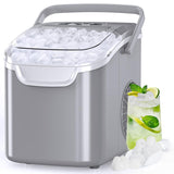 Countertop Ice Maker Portable Ice Machine with Handle,Self-Cleaning Ice Makers, 26Lbs/24H, 8 Ice Cubes Ready in 6