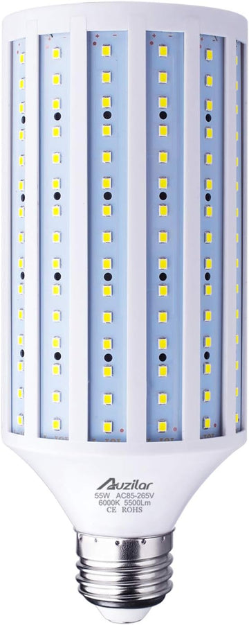 55W LED Corn Light Bulb (E39 Large Mogul Base) 5500Lm 6000K Cool White Daylight, for Metal Halide HID HPS Replacement
