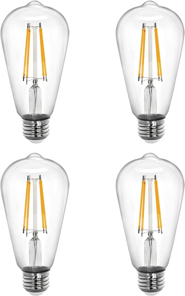Vintage LED Edison Bulbs 60W Equivalent, Soft White 2700K, 4 Pack