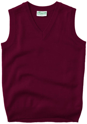 Little Boys' Uniform Sweater Vest, Burgundy, Small
