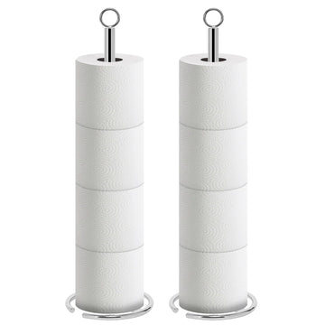 Bath Toilet Paper Holder Stand, Freestanding Tissue Paper Storage with Reserve, Space Toilet 4 Rolls Holder /Kitchen