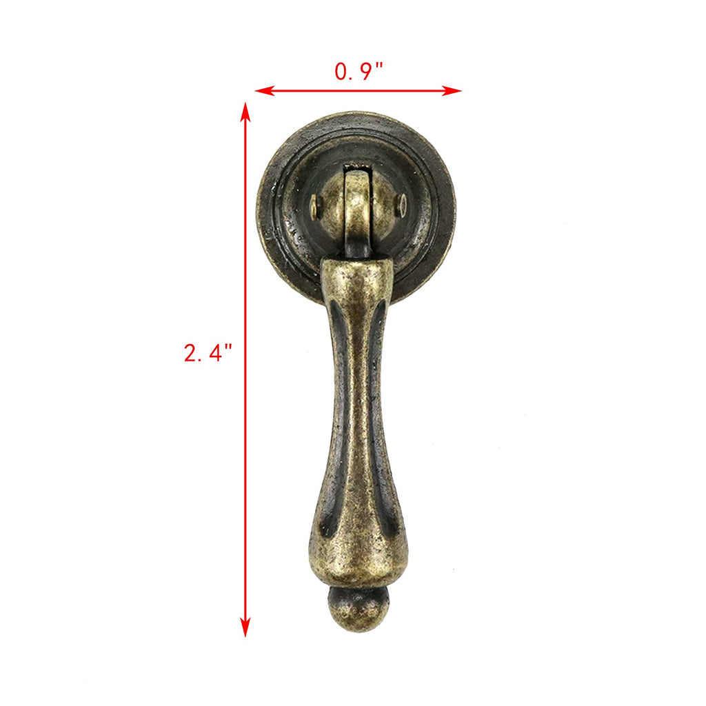 Cabinet Tear Drop Pull Handle, Antique Bronze, 8 Pcs