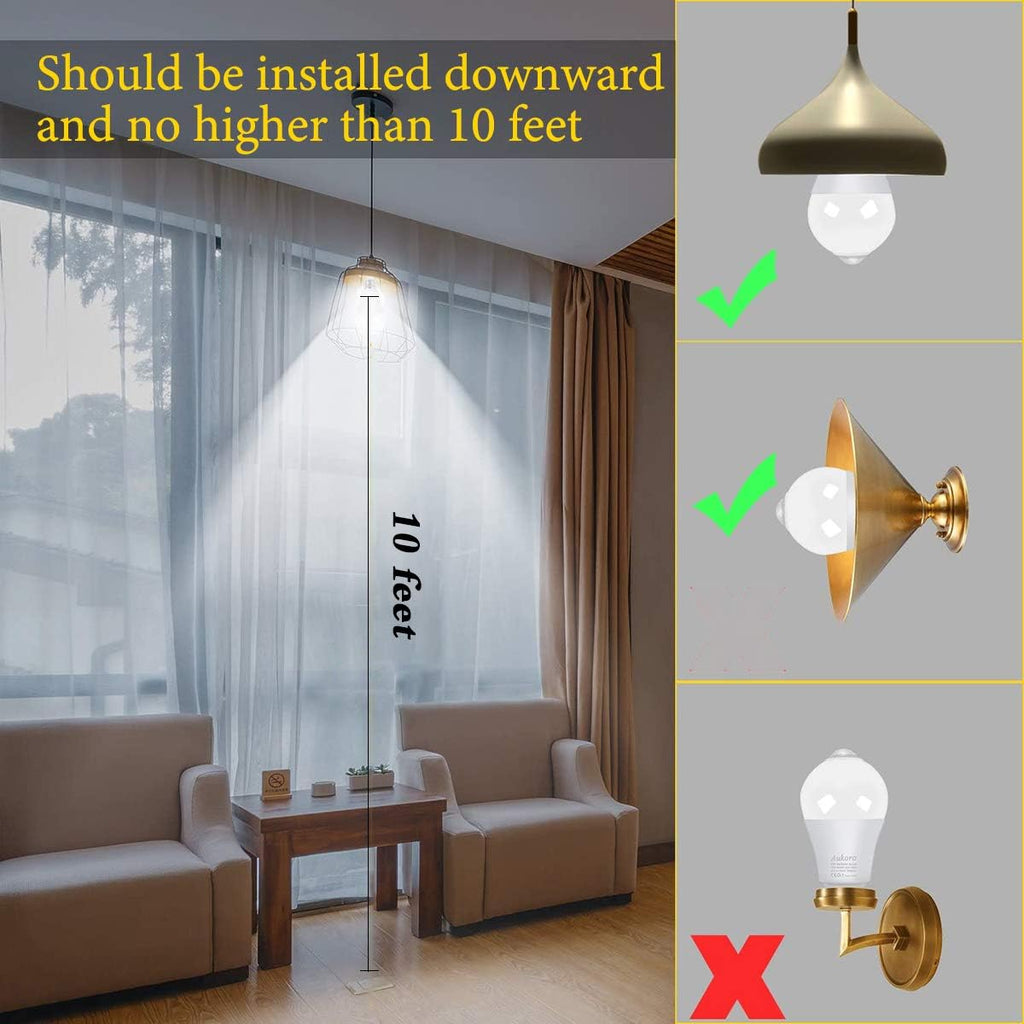 12W Motion Sensor Led Light Bulbs, 100W Equivalent E26 6500K 1000Lm