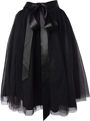 Girls Knee Length Tutu Layered Tulle Skirt