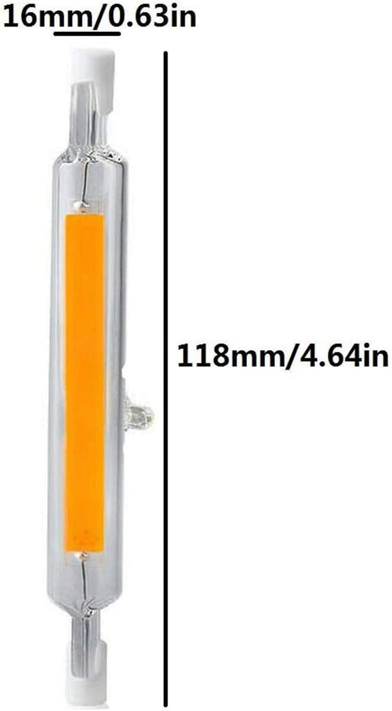 R7s COB Light Bulb 15W 118mm Dimmable Double Ended LED Bulbs 120V J Type T3 R7s Base Floodlight 150W Halogen Bulb