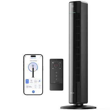 42" Smart Tower Fan, Ultra Quiet 23dB Cooling Fan with 12 Speeds, 90° Oscillating, 28ft/s Airflow, DC Motor, 24H