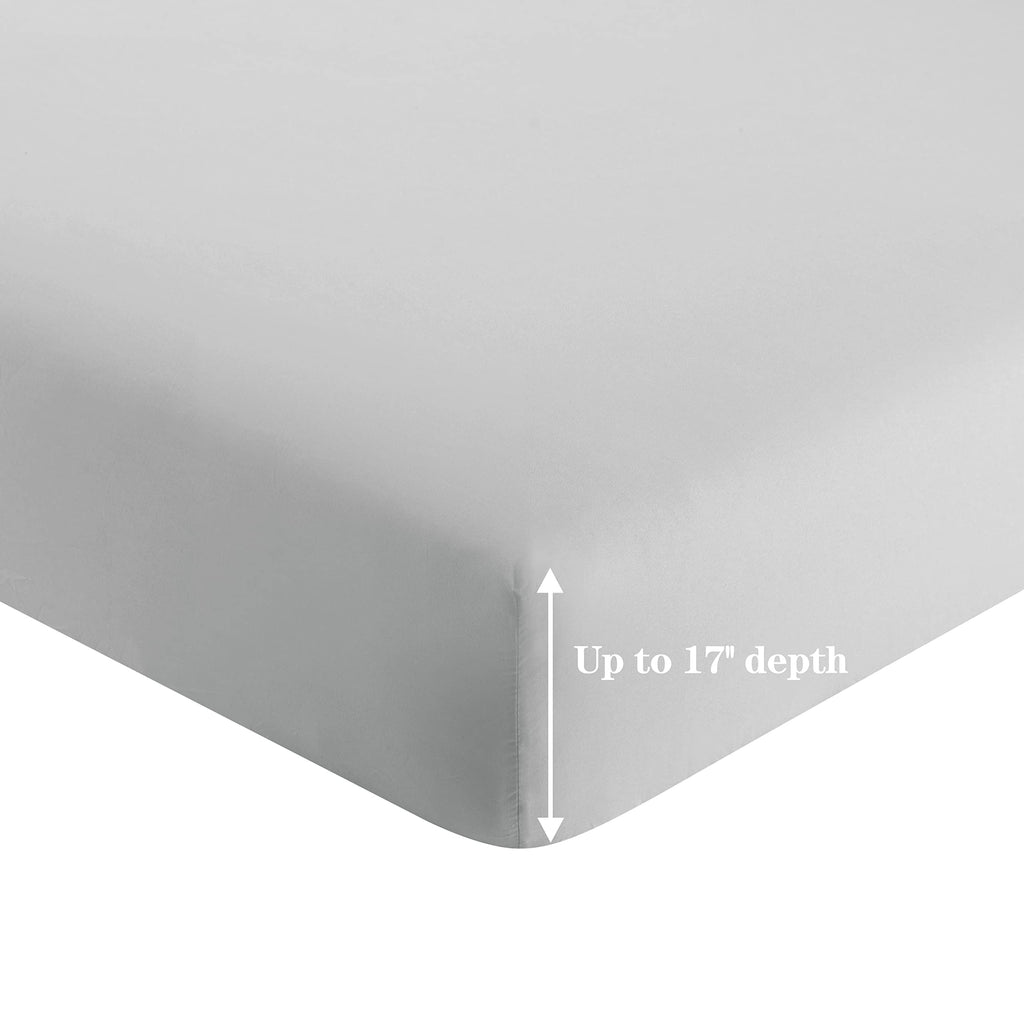 600 Thread Count Ultra Soft Deep Pocket Hotel Standard Solid Bedding Long Staple Percale Cotton All Season 3 Pieces