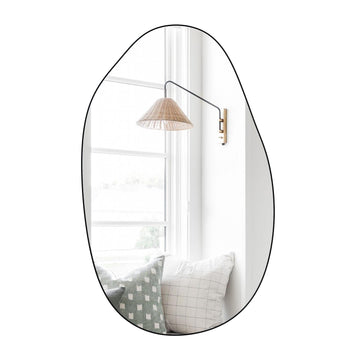 20.5"x33.5" Black Asymmetrical Mirror Irregular Wall Mirror