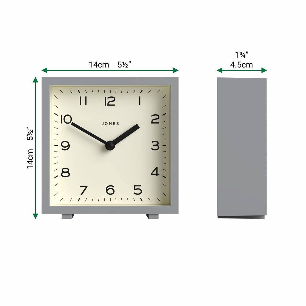 Disco Desk Clock | Sleek Square Design | Gray