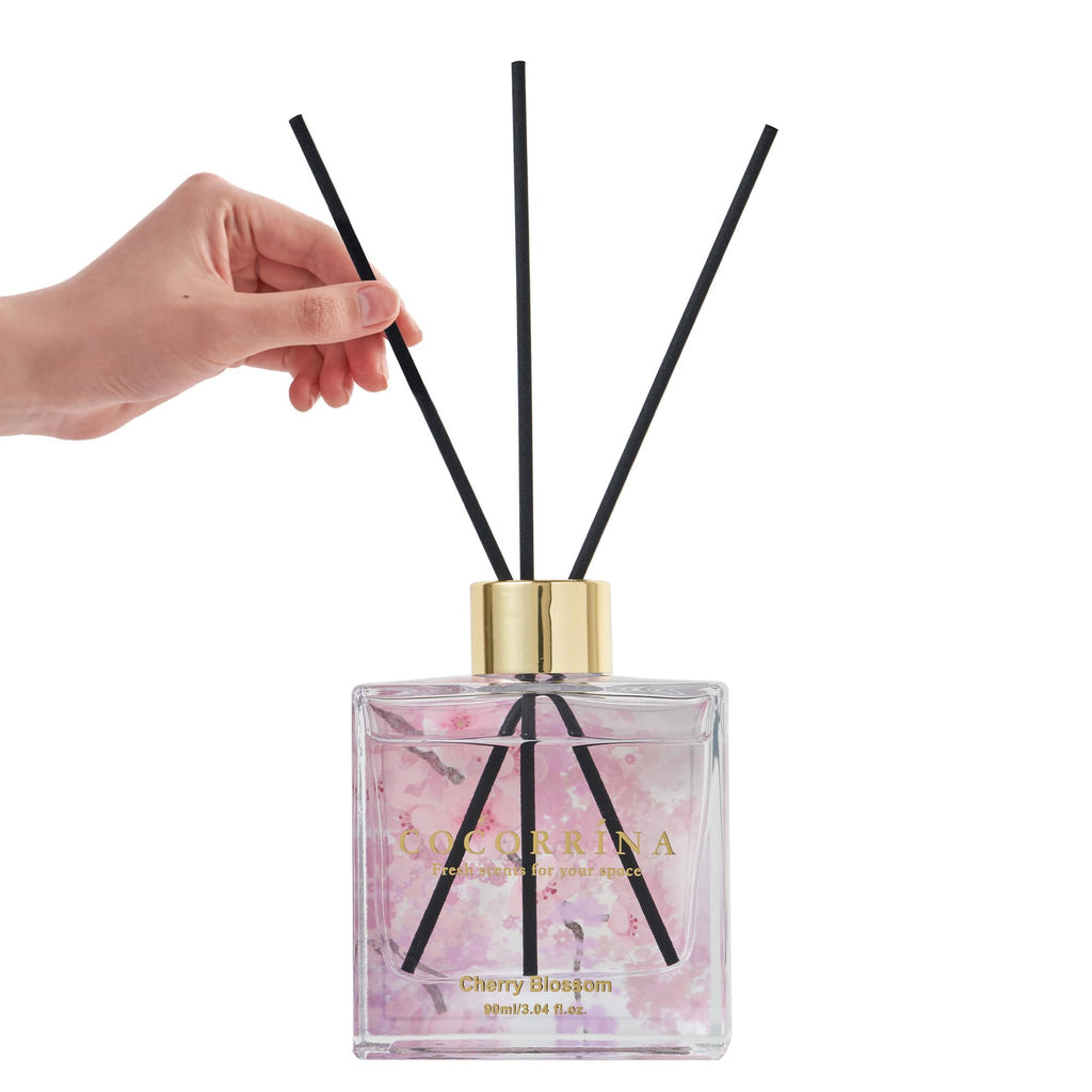 Reed Diffuser Set of 3-3 Pack/ 3.04 Fl.oz Diffuser with 24 Sticks Warm Vanilla/Cherry Blossom/Lavender Thyme Reed