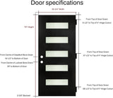 36" x 80" Fiberglass Entry Door, Modern Front Door with Vinyl Frame & Brickmould, Black Finished Knock-Down Fiberglass