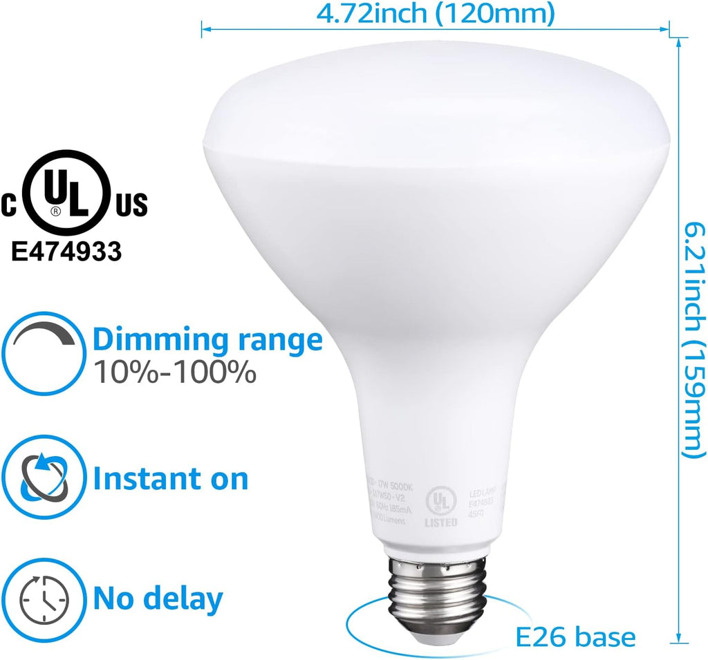 BR40 LED Light Bulbs Indoor Flood Light Bulbs 5000K