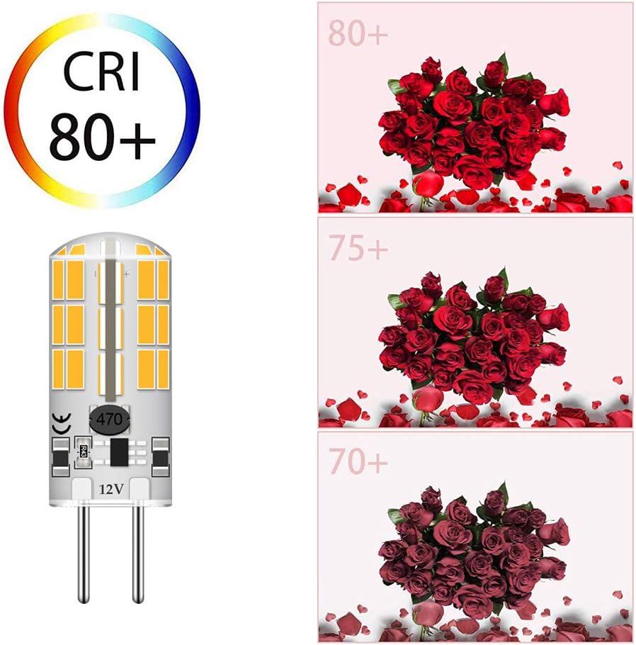 G6.35 Bi-pin Base LED Bulb 4Watt AC DC 12V Silica Gel Crystal Warm White 2700k-3000K Landscape Lighting,JC