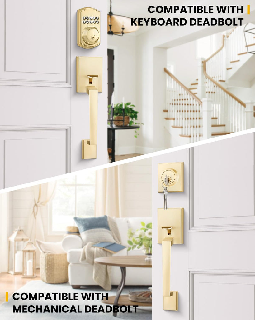 Gold Front Door Handle, Modern Front Door Handle Only