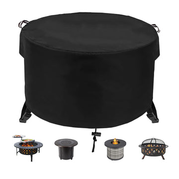 Round Fire Pit Cover 36 x 24 Inch 600D Strong Tear & Fade Resistant