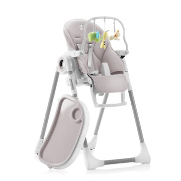 Baby High Chair Adjustable to 7 Different Heights - Grey Baby Chair - Silla para Comer de Bebe - Foldable High Chairs