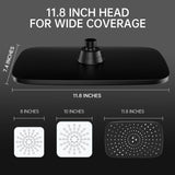 11.8 Inch Rain Shower Head with Handheld- High Pressure Dual Shower Heads with 5 Modes Handheld Spray Combo- Wide