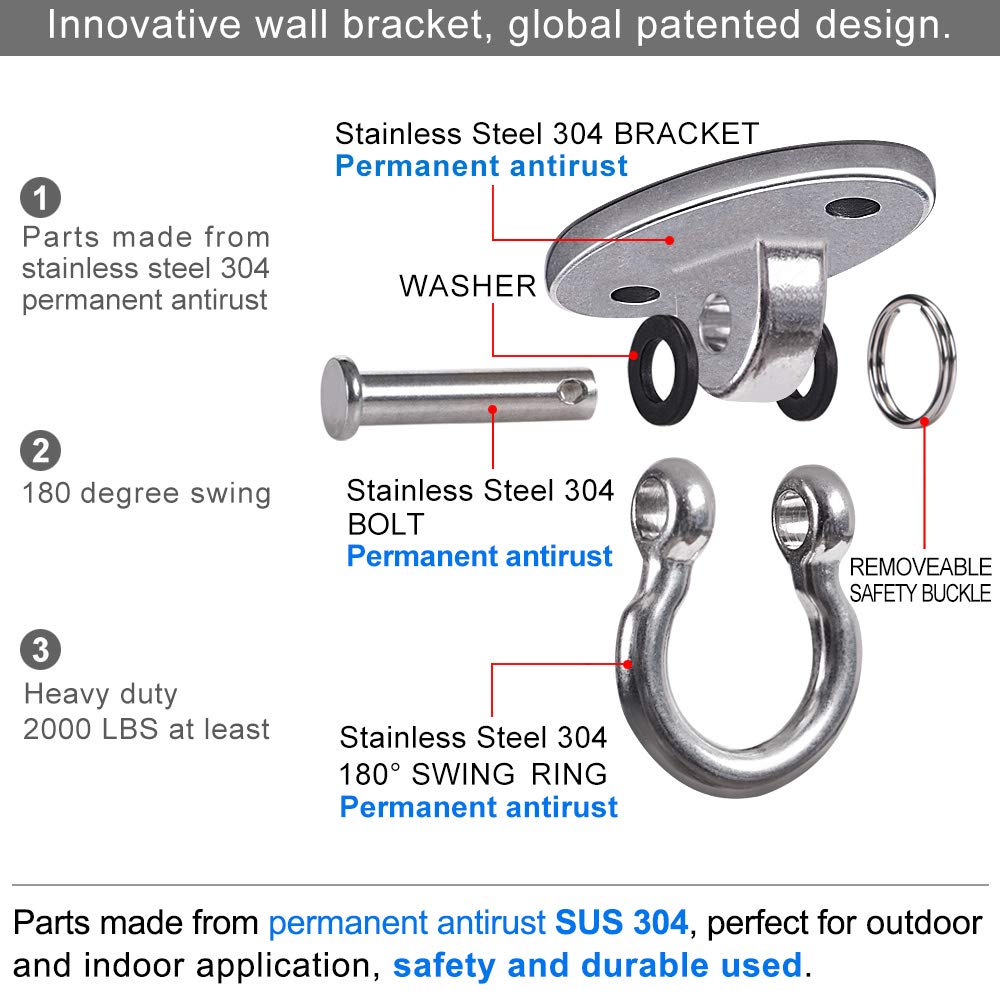 2Pack Heavy Duty Swing Hanger 180° Ceiling Swing Mount 2000 LBS Capacity