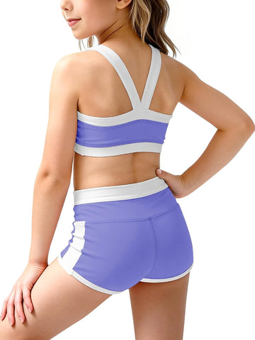 Girls 2 Piece Workout Outfits Athletic Dance Set