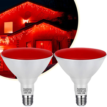 PAR38 Red LED Flood Light Bulbs Dimmable 120V 15W for Porch Party