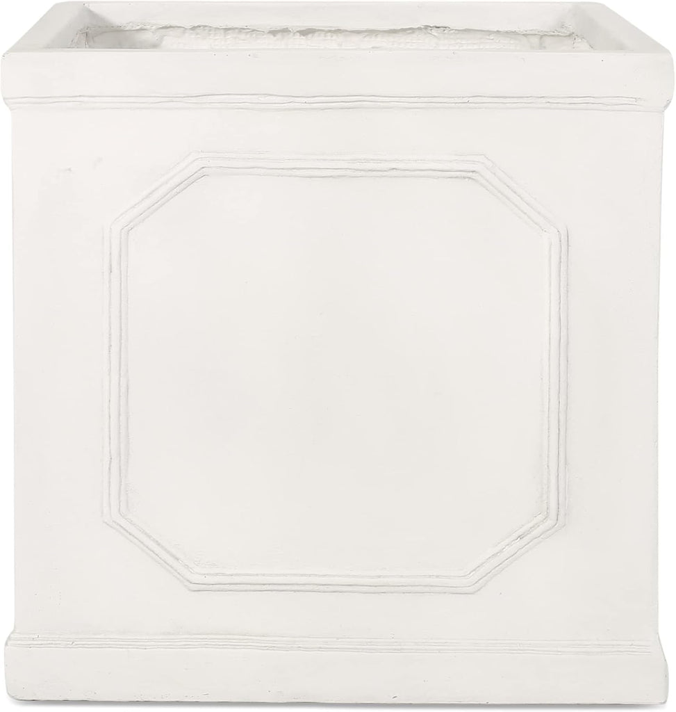Burgos Outdoor Large Planter - Cast Stone - Antique White