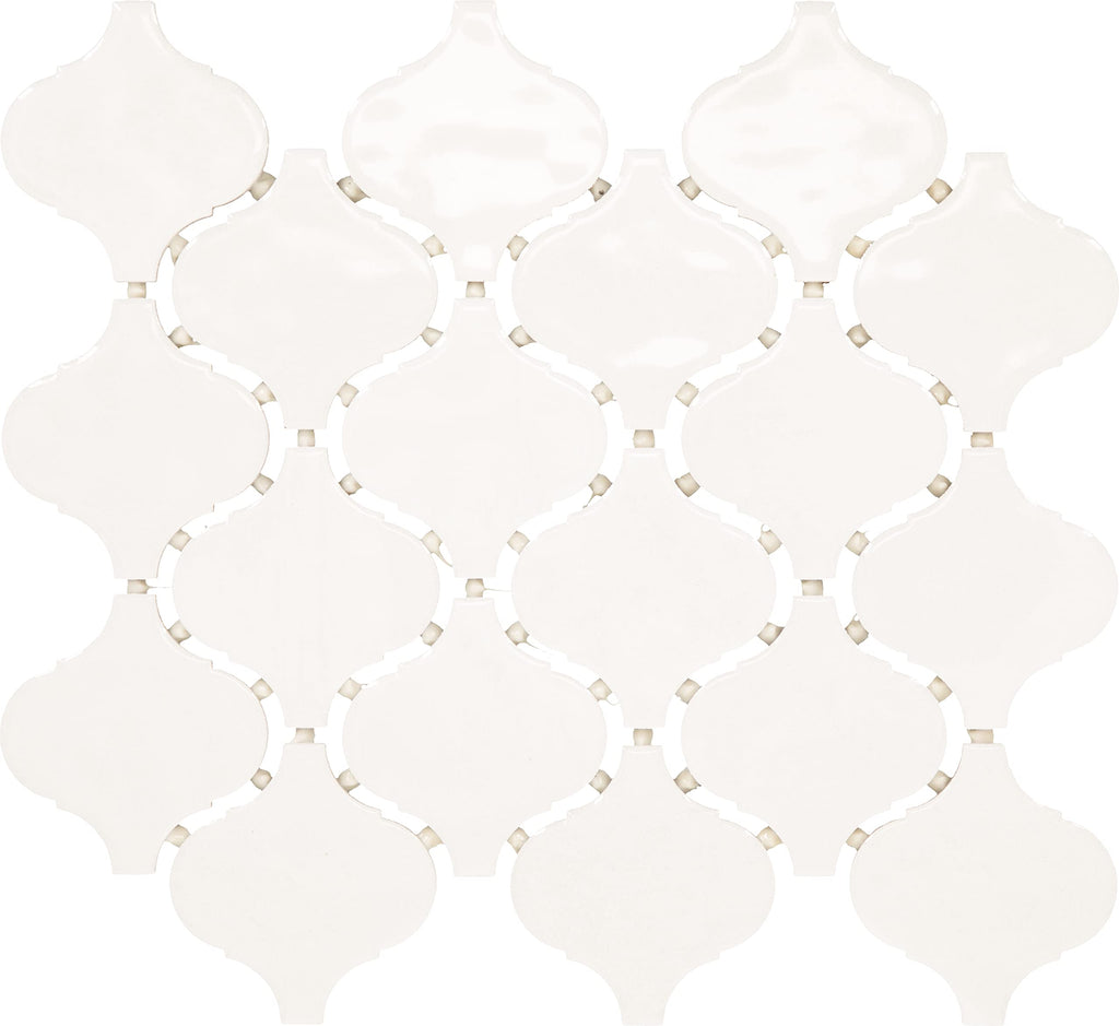 Mesmerist 11" X 12" Ceramic Arabesque Mosaic Tile in Spirit Gloss (10 PC Per Carton) (7.4 SQFT Per Carton )